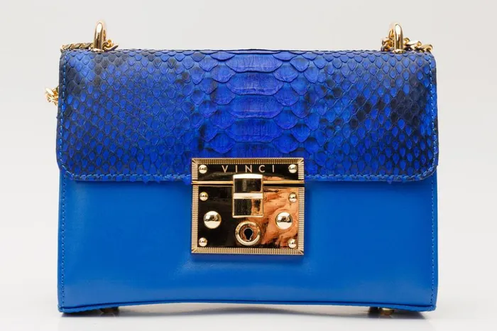 Vinci Leather Women Bags The Toskana Sax Blue Pythn Leather Handbag 8211 Women