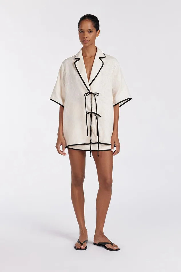 VON CREAM LINEN SKORT Women DISSH Mini