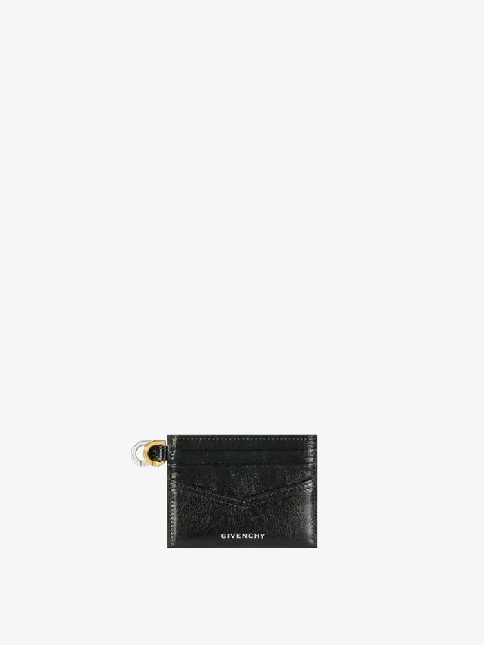 Voyou Card Holder In Leather Black Women Givenchy Wallets and Card Holders