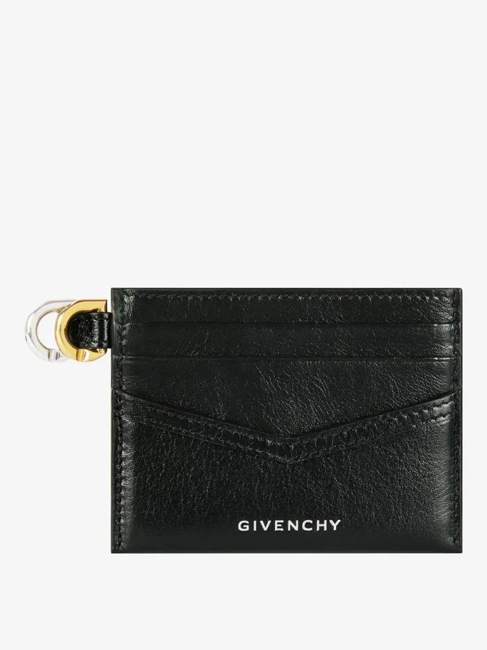 Voyou Card Holder In Leather Black Women Givenchy Wallets and Card Holders