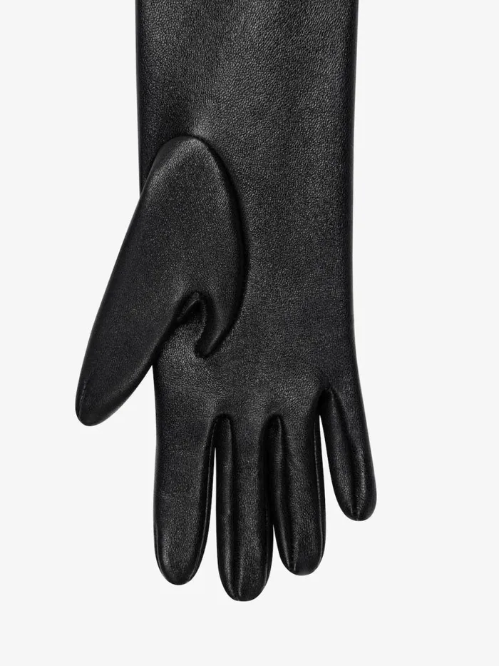 Voyou Long Zipped Gloves In Leather Black Women Givenchy Straps and Other Accessories