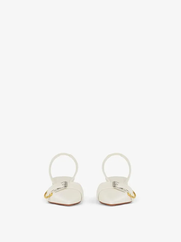 Voyou Slingbacks In Grained Leather Ivory Women Givenchy Heels