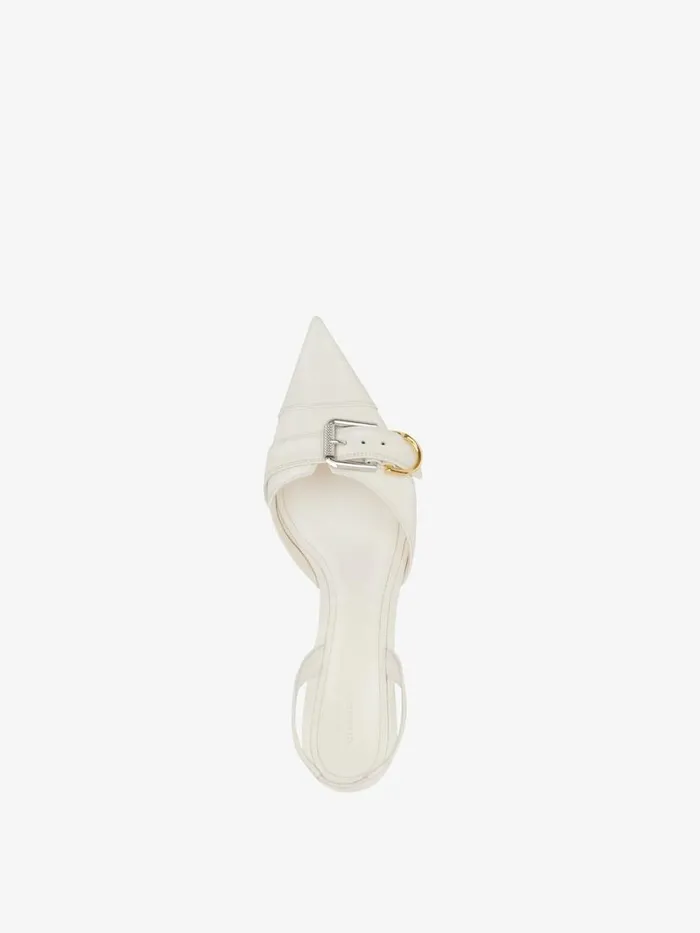 Voyou Slingbacks In Grained Leather Ivory Women Givenchy Heels