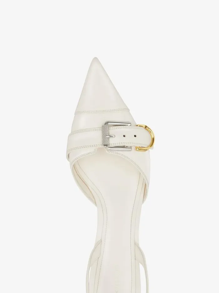 Voyou Slingbacks In Grained Leather Ivory Women Givenchy Heels
