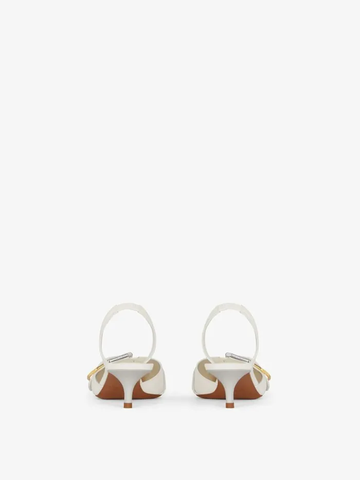 Voyou Slingbacks In Grained Leather Ivory Women Givenchy Heels