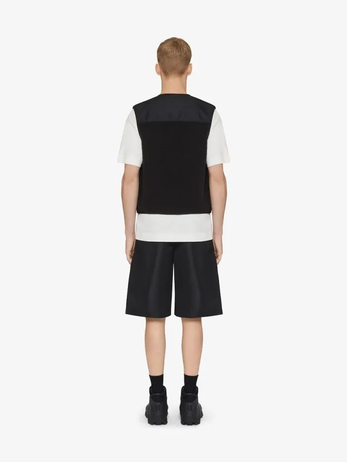 Waistcoat In Mixed Fabrics Black Men Givenchy Coats and Jackets