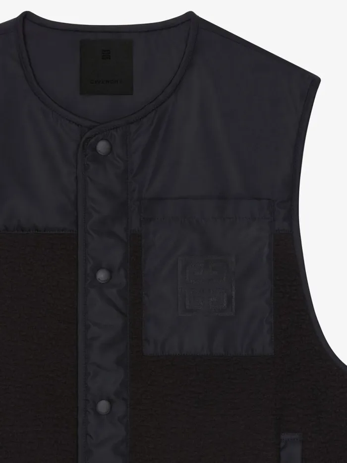 Waistcoat In Mixed Fabrics Black Men Givenchy Coats and Jackets