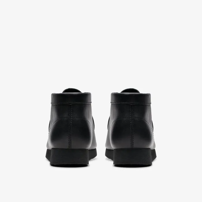 Wallabee Boot Older Black Leather Kids Clarks Originals