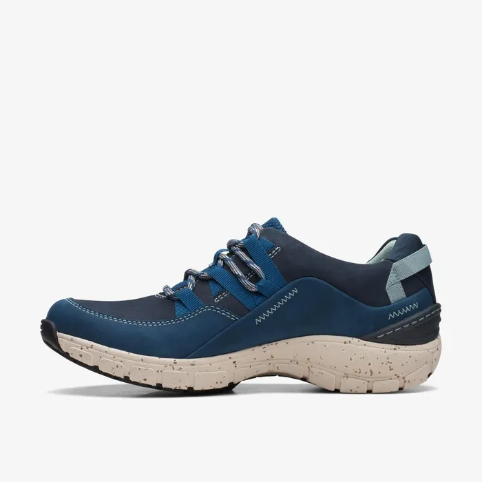 Wave Range Blue Combination Women Clarks Sneakers
