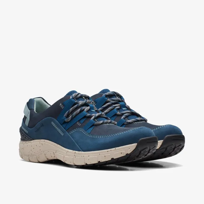 Wave Range Blue Combination Women Clarks Sneakers