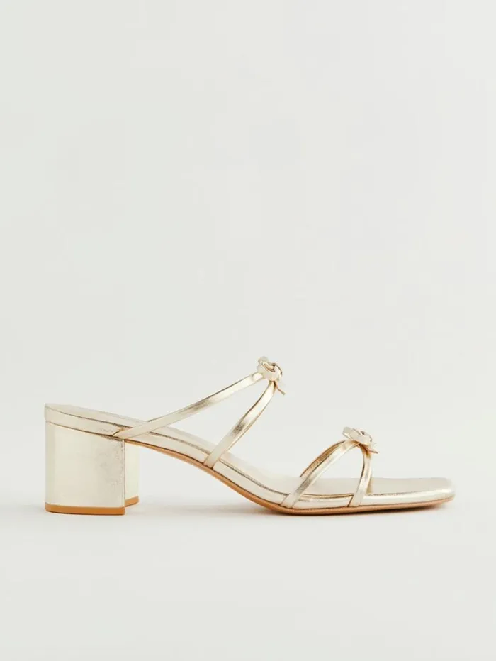 WeddingsShoes The Reformation Elodie Block Heeled Sandal Gold