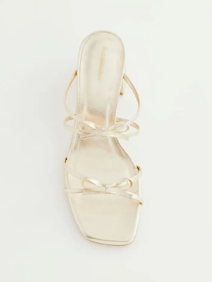 WeddingsShoes The Reformation Elodie Block Heeled Sandal Gold