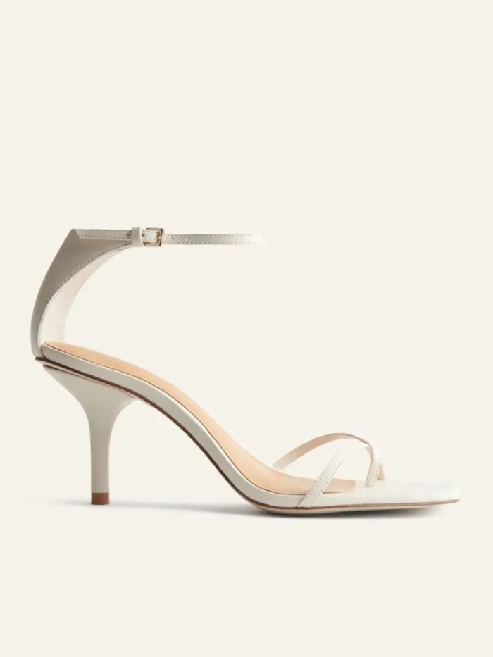 WeddingsShoes The Reformation Gigi Strappy Mid Heel Sandal Almond