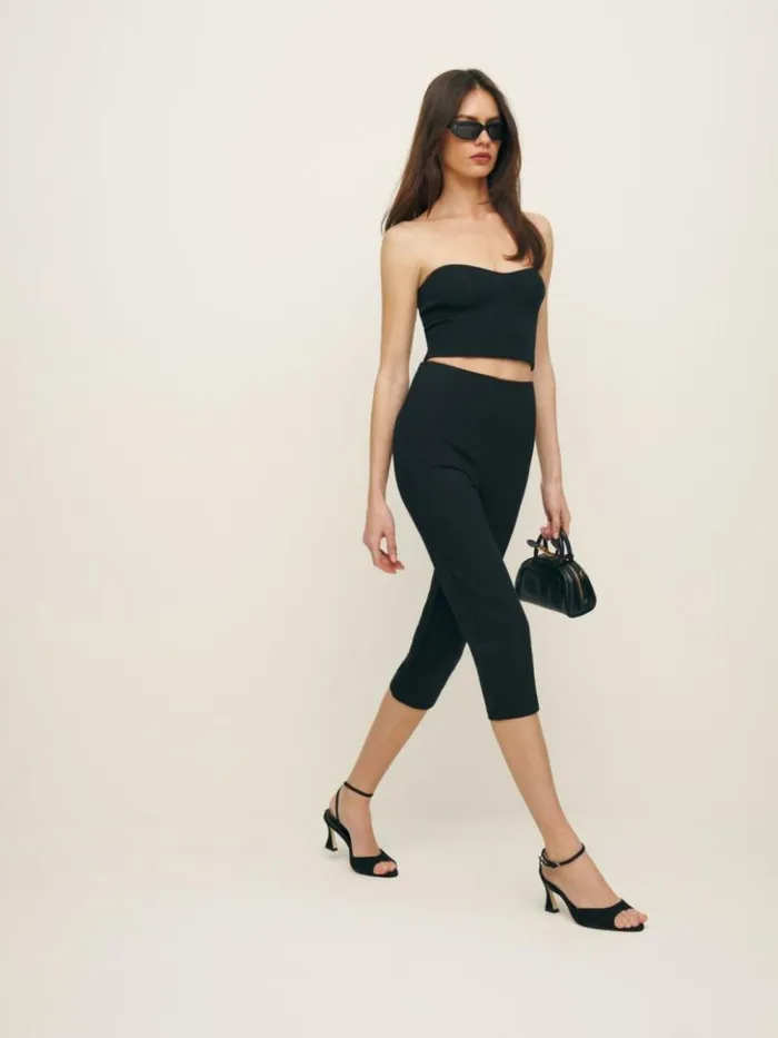 WeddingsShoes The Reformation Noa Heeled Sandal Black Suede