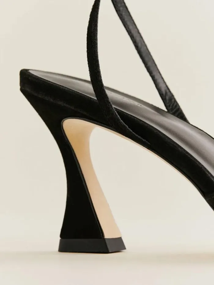 WeddingsShoes The Reformation Noa Heeled Sandal Black Suede