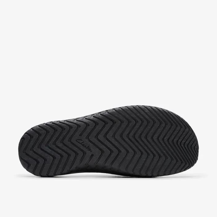 WESLEY SUN Black Leather Men Clarks Sandals and Flip Flops