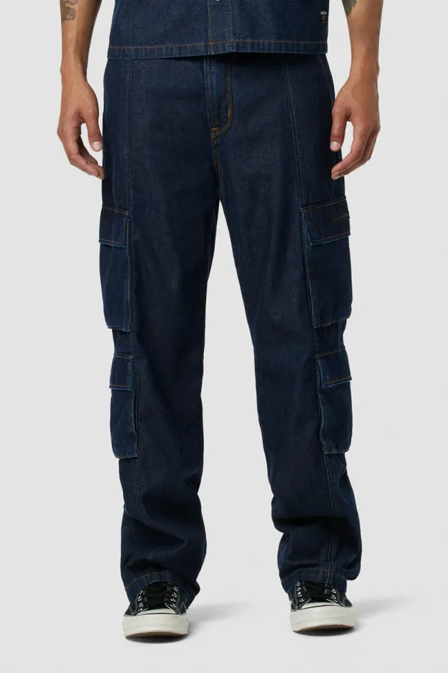 Wide Leg Men Hudson Jeans Wide Leg Cargo Dark Chambray