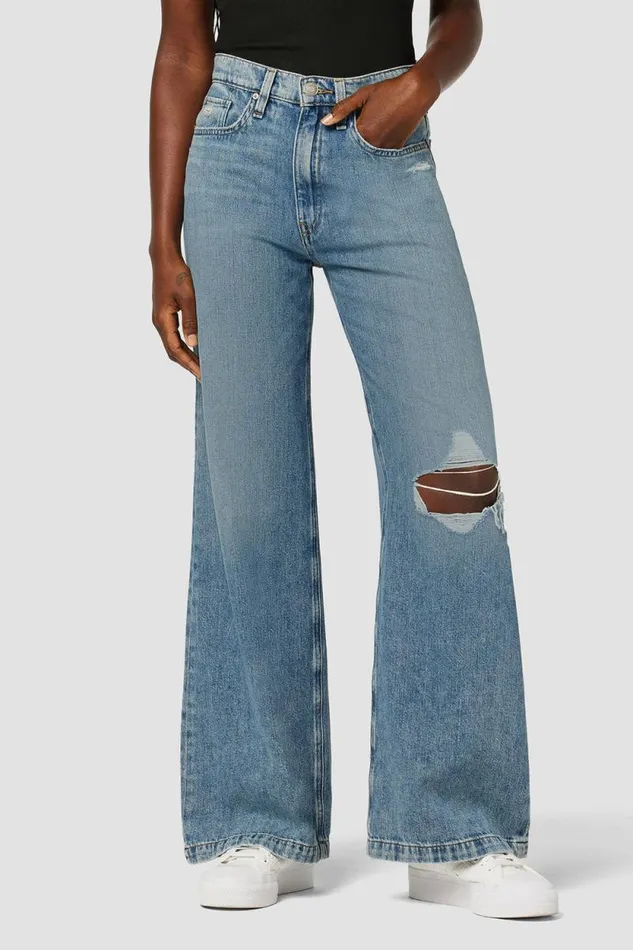 Wide Leg Women Hudson Jeans Jodie HighRise Loose Wide Leg Petite Jean Thunder Destructed Wide Leg Women Hudson Jeans Jodie HighRise Loose Wide Leg Petite Jean Thunder Destructed
