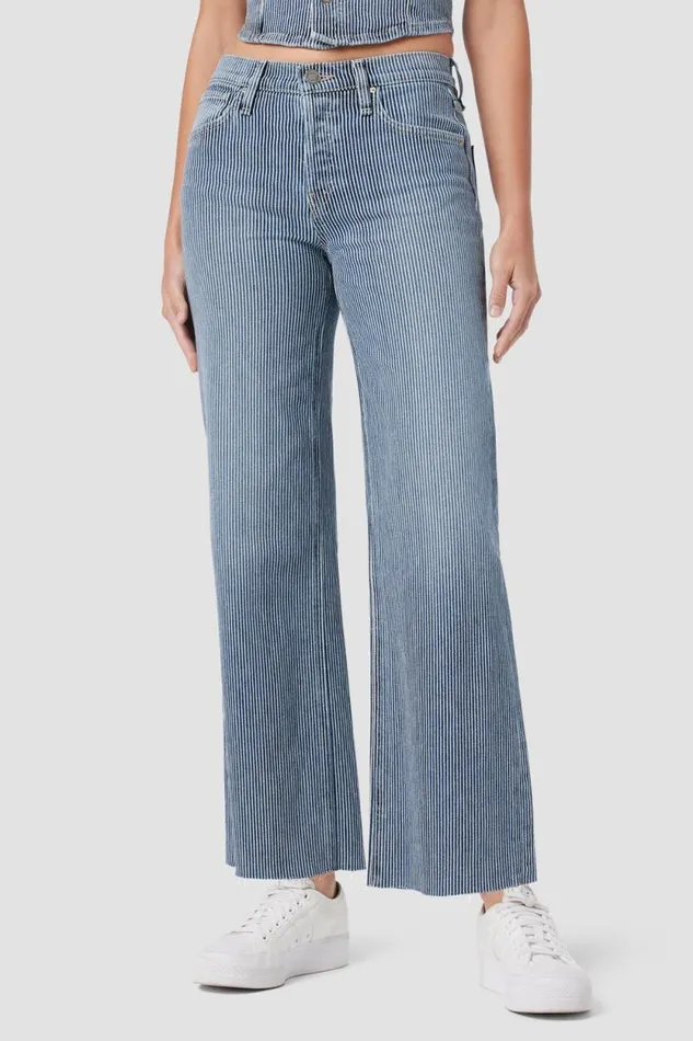 Wide Leg Women Hudson Jeans Rosie HighRise Wide Leg Ankle Jean Railroad Stripe Wide Leg Women Hudson Jeans Rosie HighRise Wide Leg Ankle Jean Railroad Stripe