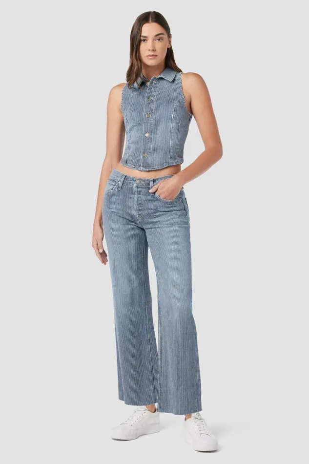 Wide Leg Women Hudson Jeans Rosie HighRise Wide Leg Ankle Jean Railroad Stripe Wide Leg Women Hudson Jeans Rosie HighRise Wide Leg Ankle Jean Railroad Stripe