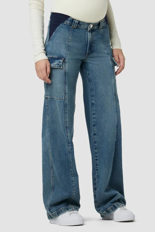 Wide Leg Women Hudson Jeans Utility Wide Leg Cargo Maternity Pant Deep Indigo Wide Leg Women Hudson Jeans Utility Wide Leg Cargo Maternity Pant Deep Indigo