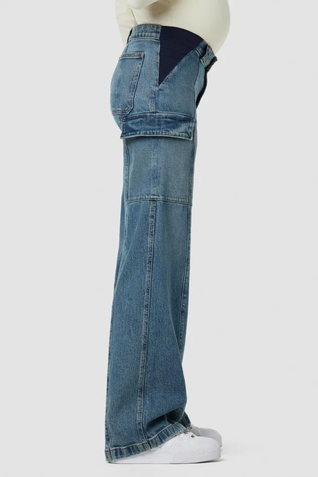 Wide Leg Women Hudson Jeans Utility Wide Leg Cargo Maternity Pant Deep Indigo Wide Leg Women Hudson Jeans Utility Wide Leg Cargo Maternity Pant Deep Indigo