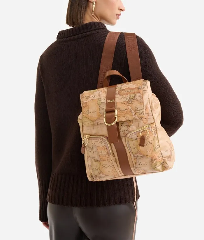 Woman Backpacks Bucket and Belt Bags Alviero Martini Social Soft Backpack Chestnut