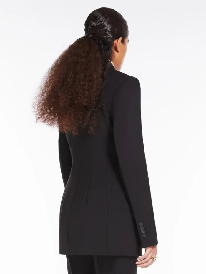 Woman Blazer In Natural Stretch Pure Wool Black Maxmara Suit Woman Blazer In Natural Stretch Pure Wool Black Maxmara Suit