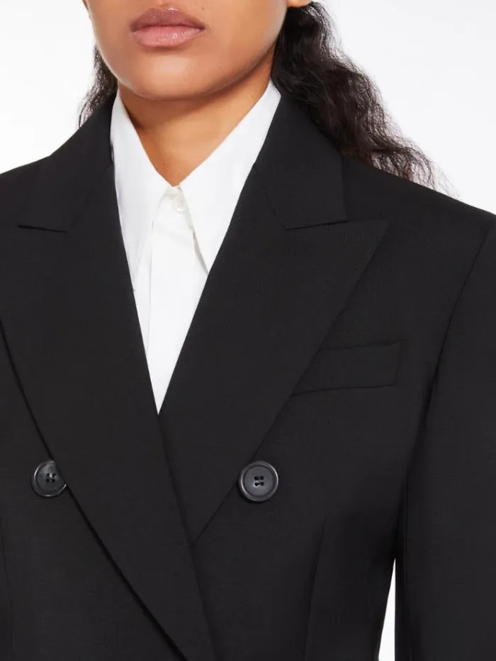 Woman Blazer In Natural Stretch Pure Wool Black Maxmara Suit Woman Blazer In Natural Stretch Pure Wool Black Maxmara Suit