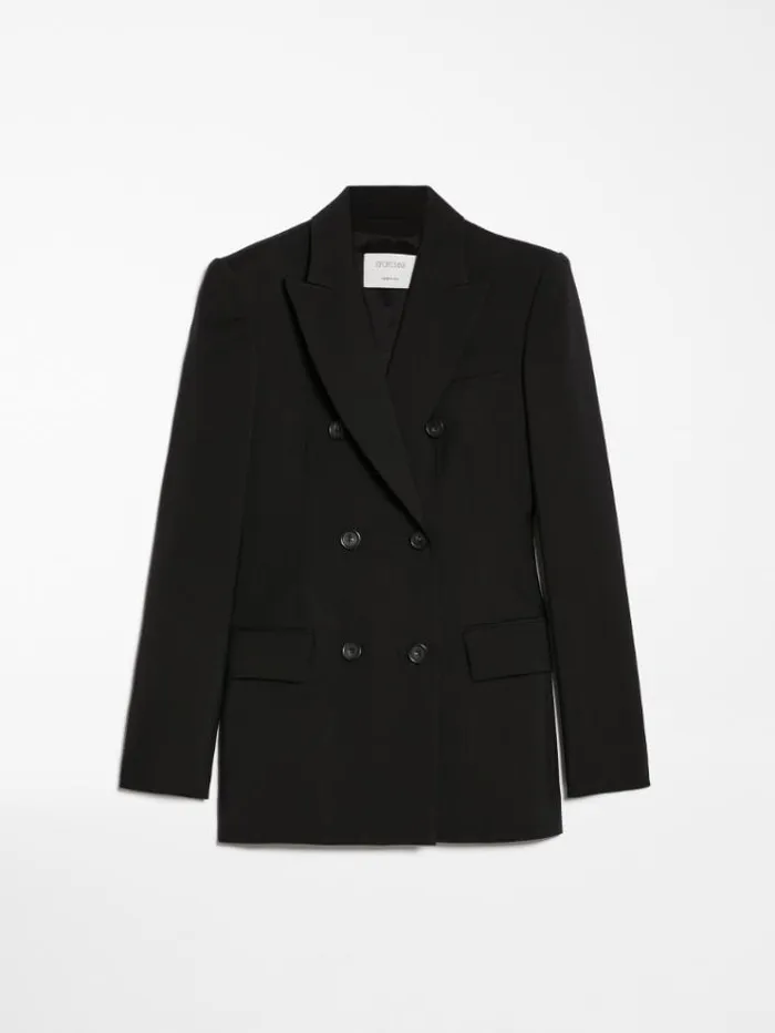 Woman Blazer In Natural Stretch Pure Wool Black Maxmara Suit Woman Blazer In Natural Stretch Pure Wool Black Maxmara Suit