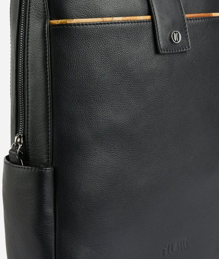 Woman Briefcase Alviero Martini Leather Computer Backpack Black
