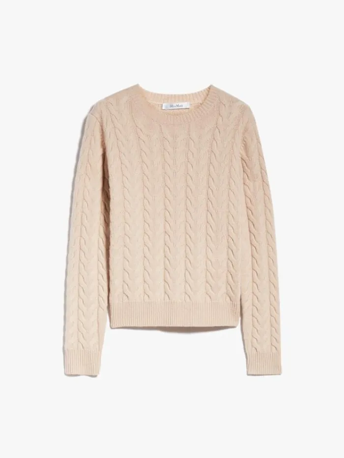 Woman Cable Knit Cashmere Jumper Pink Maxmara Knitwear And Sweatshirts Woman Cable Knit Cashmere Jumper Pink Maxmara Knitwear And Sweatshirts