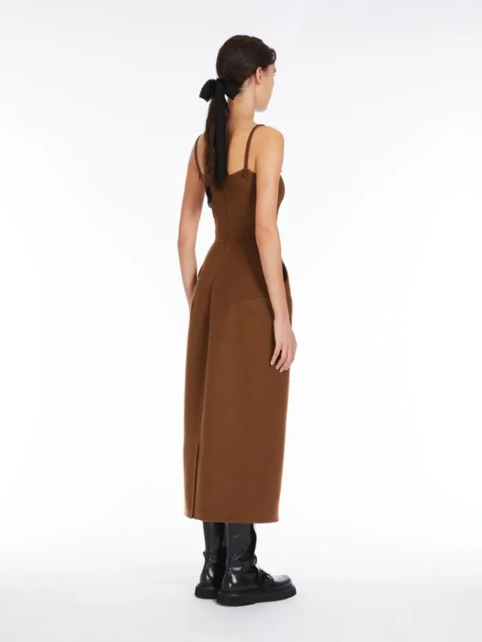 Woman Camel Colour Midi Dress Tobacco Maxmara Dresses Woman Camel Colour Midi Dress Tobacco Maxmara Dresses