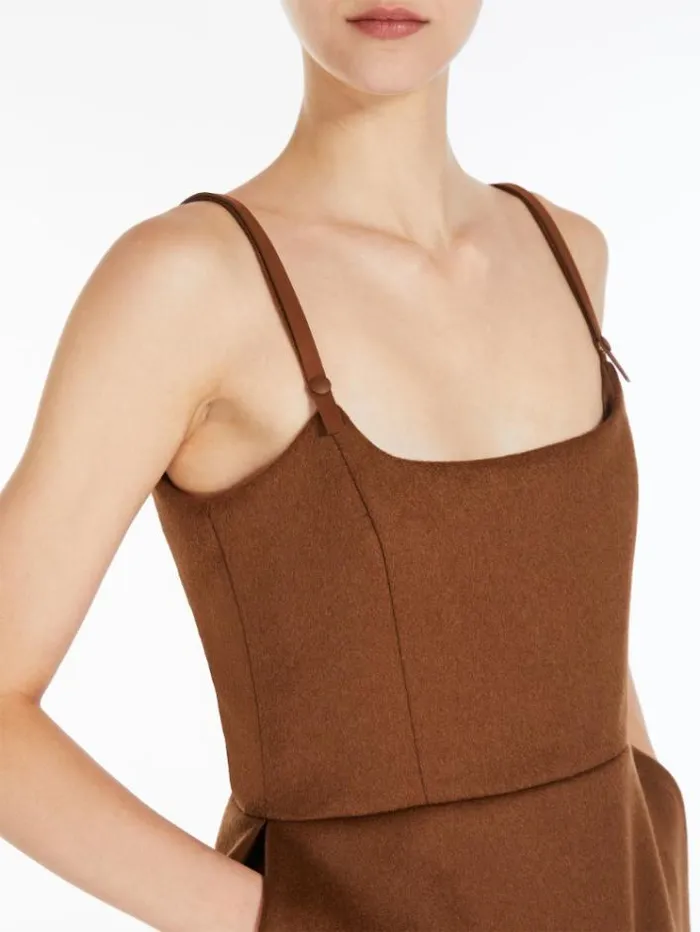 Woman Camel Colour Midi Dress Tobacco Maxmara Dresses Woman Camel Colour Midi Dress Tobacco Maxmara Dresses