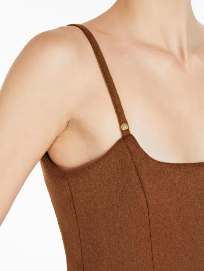 Woman Camel Colour Midi Dress Tobacco Maxmara Dresses Woman Camel Colour Midi Dress Tobacco Maxmara Dresses