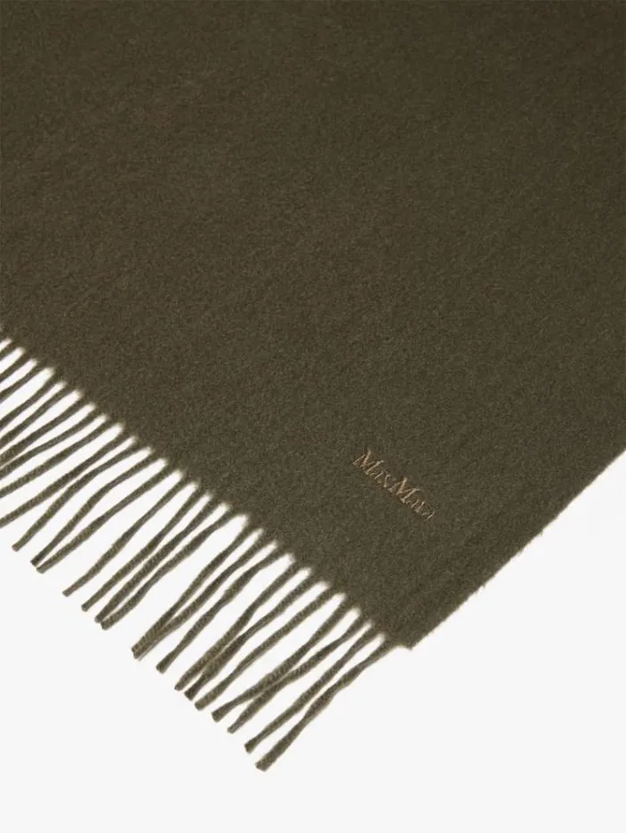 Woman Camelhair Stole Kaki Maxmara Scarves And Foulards