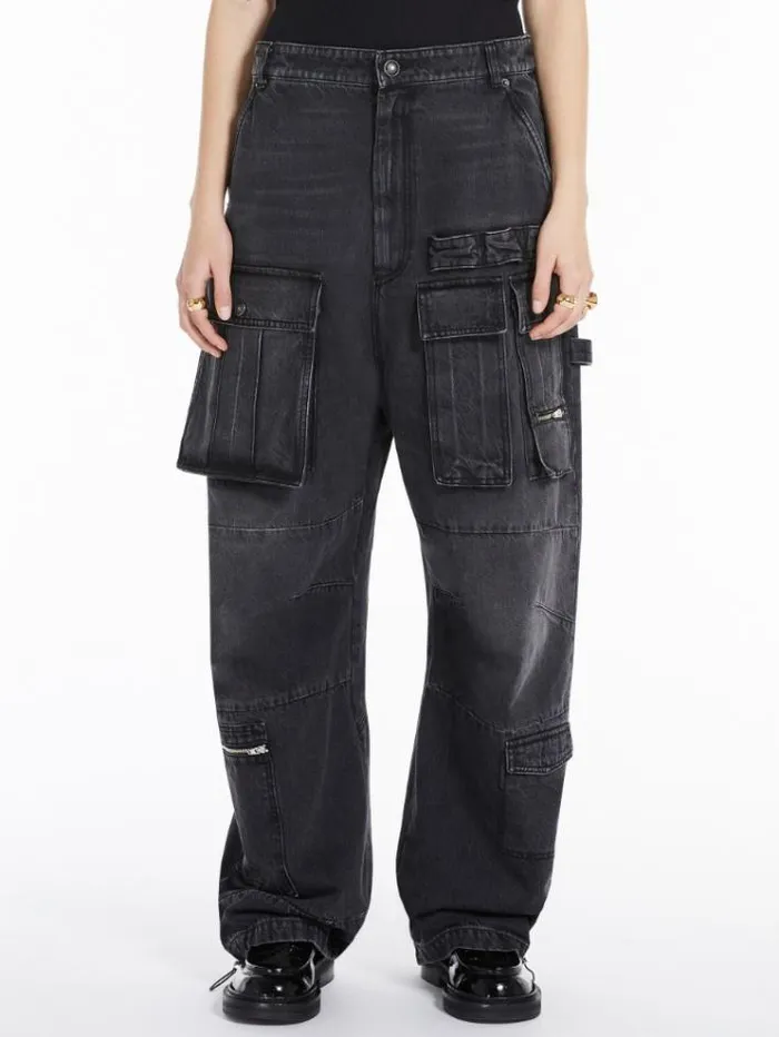 Woman Cargo Jeans Black Maxmara Trousers
