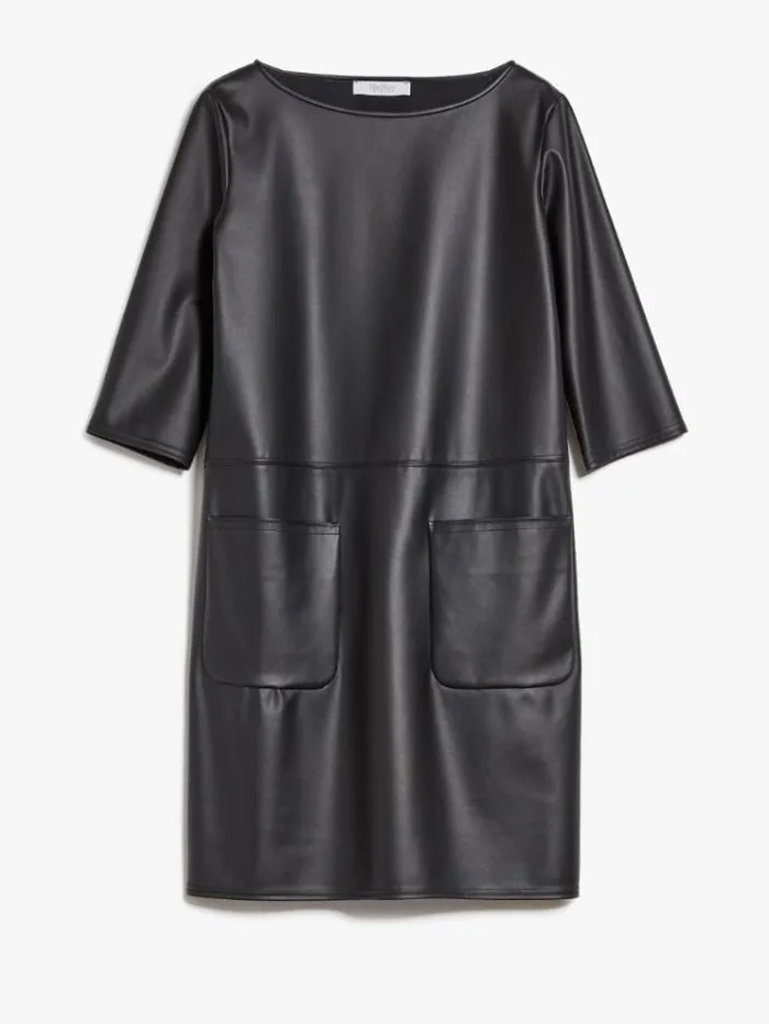 Woman Coated Jersey Dress Black Maxmara Dresses Woman Coated Jersey Dress Black Maxmara Dresses