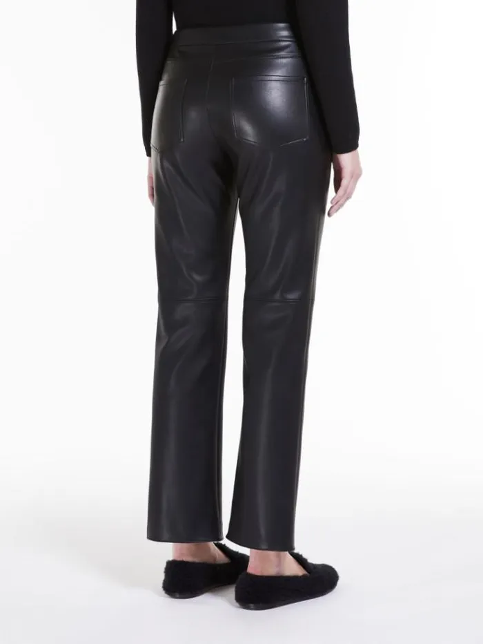 Woman Coatedlook Jersey Trousers Black Maxmara Trousers Woman Coatedlook Jersey Trousers Black Maxmara Trousers