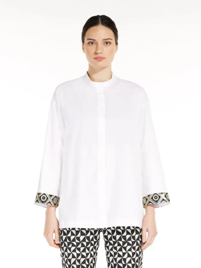 Woman Cotton Oxford Shirt White Maxmara Shirts And Tops