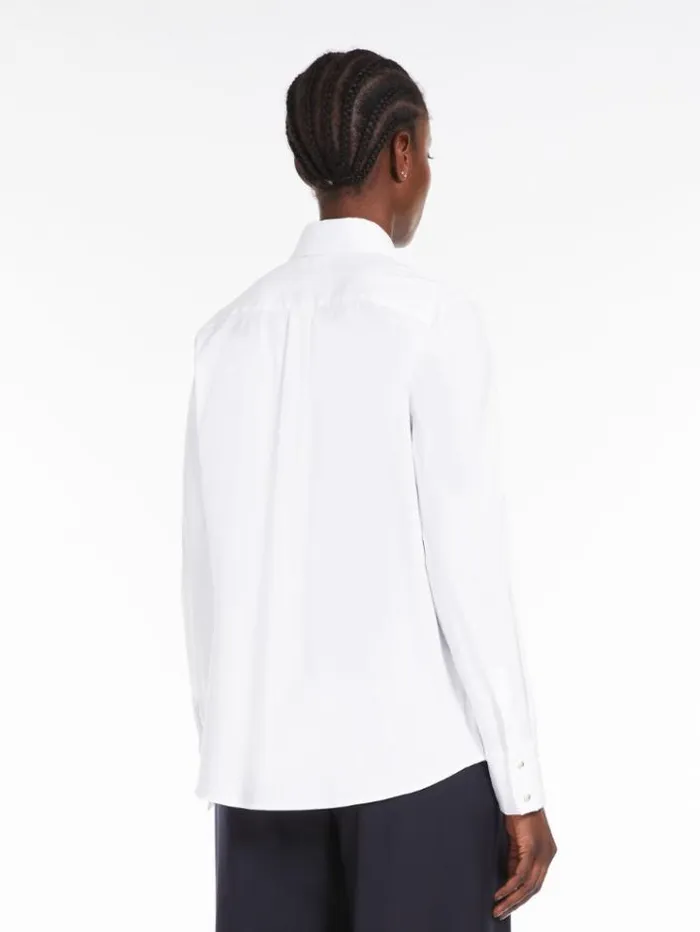 Woman Cotton Shirt Optical White Maxmara Shirts And Tops Woman Cotton Shirt Optical White Maxmara Shirts And Tops