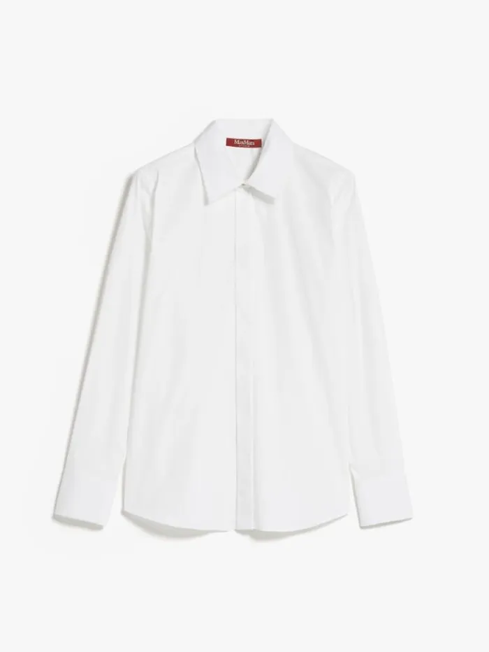 Woman Cotton Shirt Optical White Maxmara Shirts And Tops Woman Cotton Shirt Optical White Maxmara Shirts And Tops