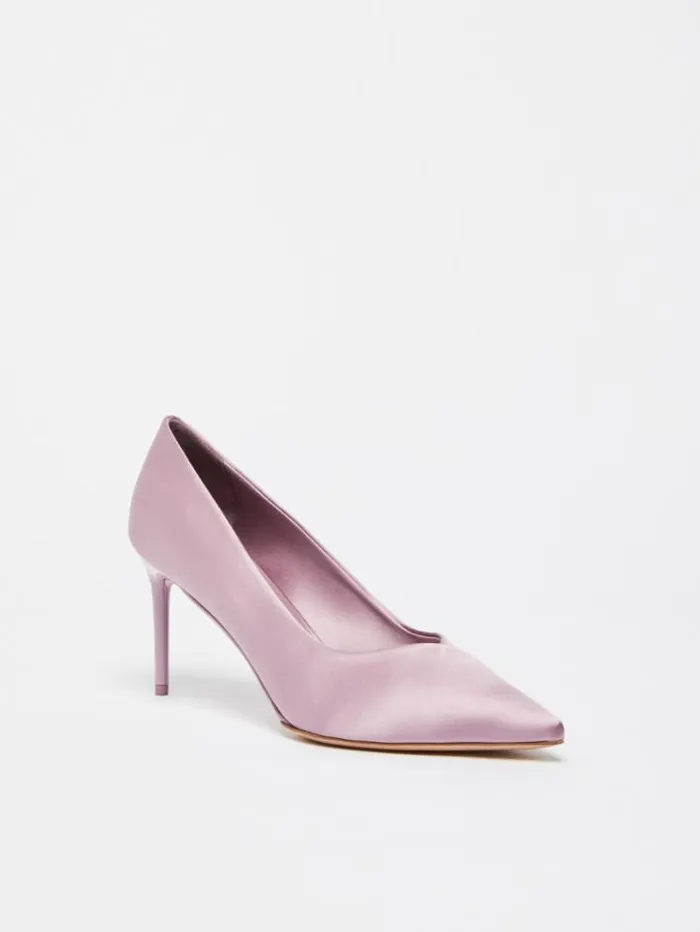 Woman Court Shoes In Silk Satin Lilac Maxmara Bridal Accessories