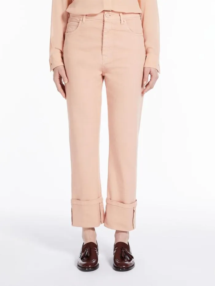 Woman Cropped Jeans In Stretch Bull Pink Maxmara Trousers