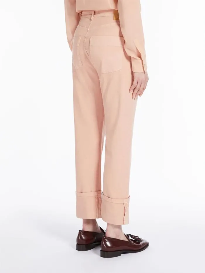 Woman Cropped Jeans In Stretch Bull Pink Maxmara Trousers Woman Cropped Jeans In Stretch Bull Pink Maxmara Trousers