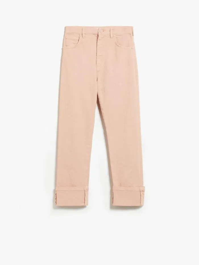 Woman Cropped Jeans In Stretch Bull Pink Maxmara Trousers Woman Cropped Jeans In Stretch Bull Pink Maxmara Trousers