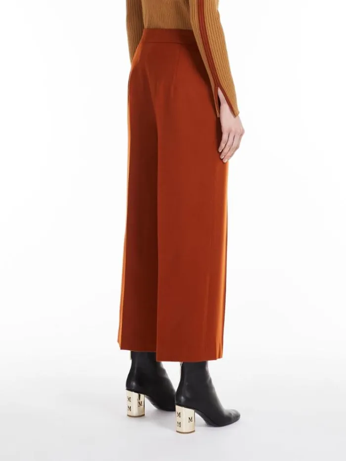 Woman Cropped Wool Trousers Terra Cotta Maxmara Trousers Woman Cropped Wool Trousers Terra Cotta Maxmara Trousers
