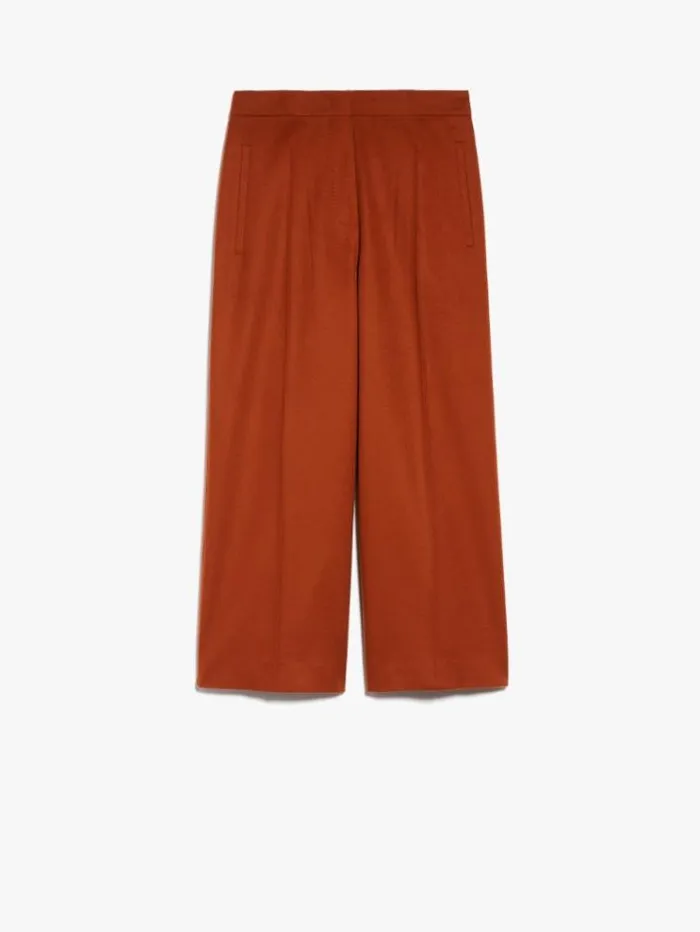 Woman Cropped Wool Trousers Terra Cotta Maxmara Trousers Woman Cropped Wool Trousers Terra Cotta Maxmara Trousers