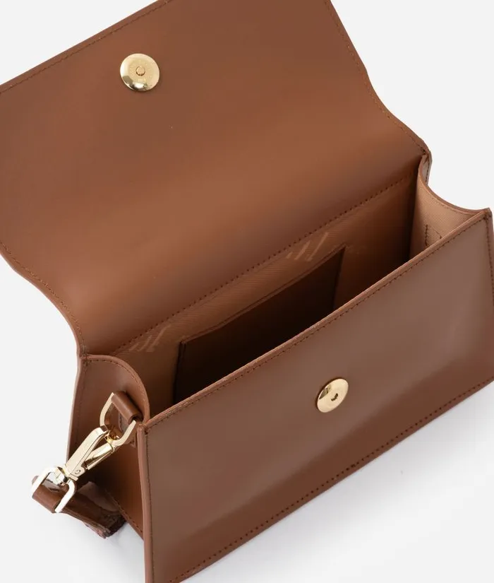 Woman Crossbody Bags Alviero Martini Winter Spirit Small Smooth Leather Flap Crossbody Bag Chestnut