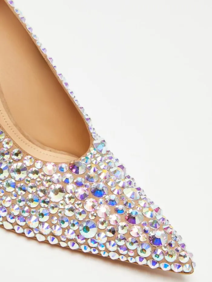 Woman Crystaladorned Suede Court Shoes Nudo Maxmara Dcollet Woman Crystaladorned Suede Court Shoes Nudo Maxmara Dcollet
